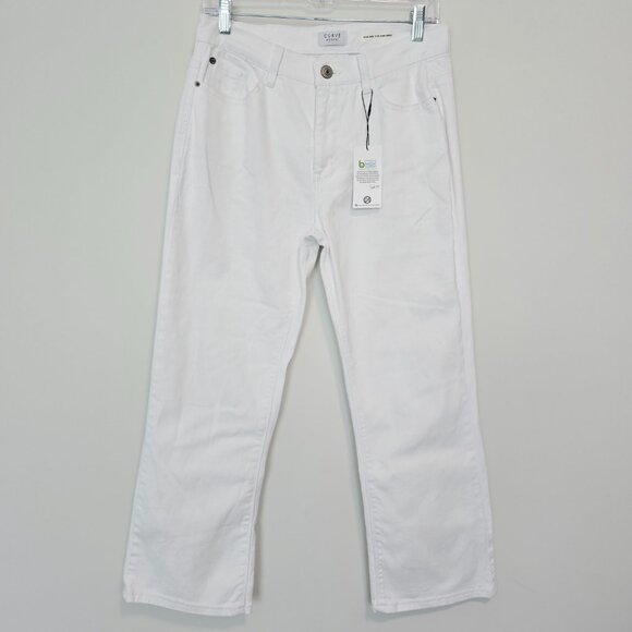 NWT Curve Appeal High Rise Kick Flare Jeans Size 8 White - Minimalist - Picture 1 of 7